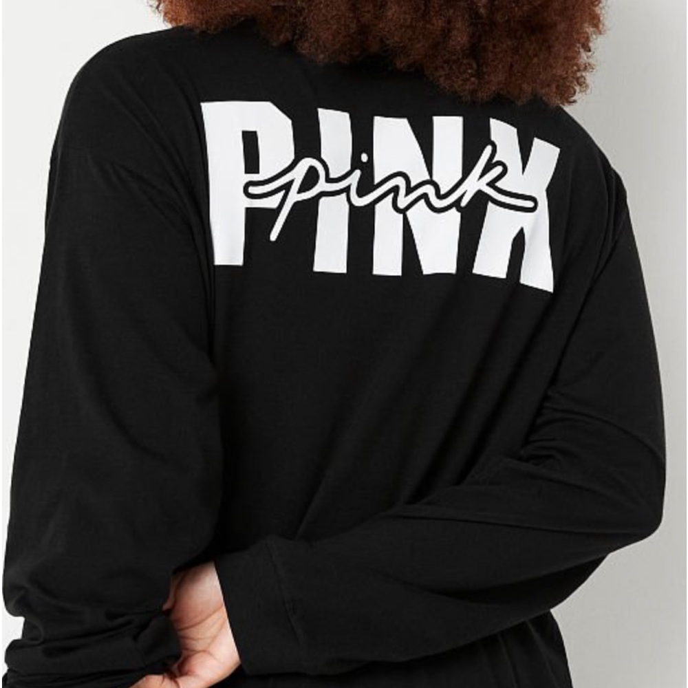 Vs pink classic pants long sleeve campus ringer tee shirt black xxl - Picture 8 of 12